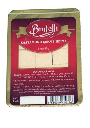 Bintelli Sade Çekme Helva (V) 60 gr